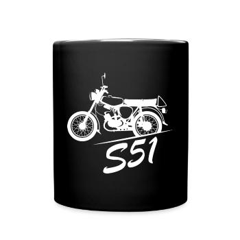 simson s51 Symbol Nostalgie DDR Moped Freunde - Tasse einfarbig - Schwarz - Vorne