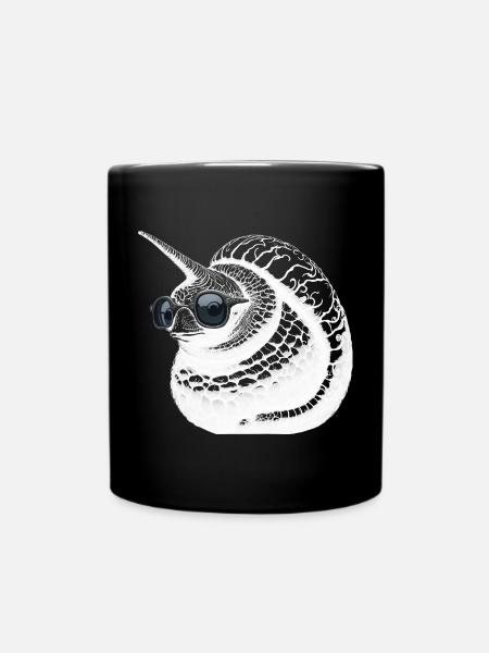 Coole EinhornSchnecke - Tasse einfarbig - Schwarz