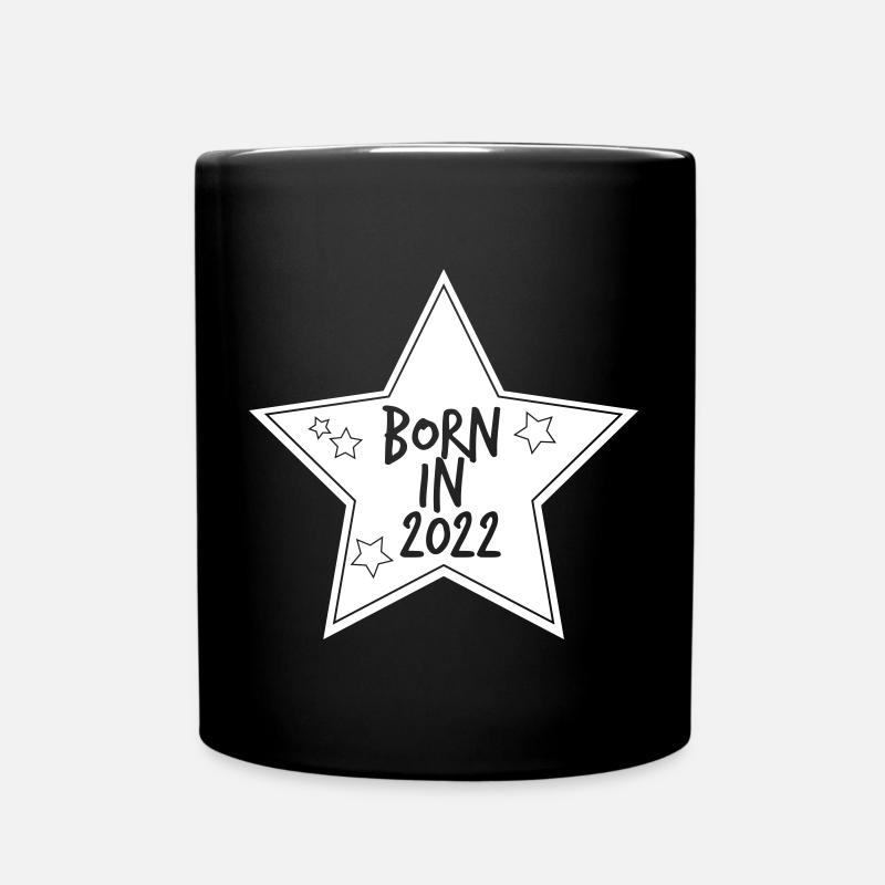 Born in 2022 star - Full Colour Mug - black