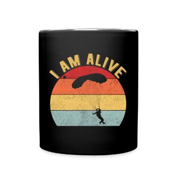 Skydiving Parachuting Skydive Skydiver - Tasse einfarbig - Schwarz - Vorne