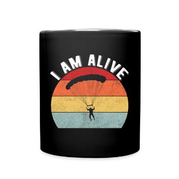 Skydiving Parachuting Skydive Skydiver - Tasse einfarbig - Schwarz - Vorne