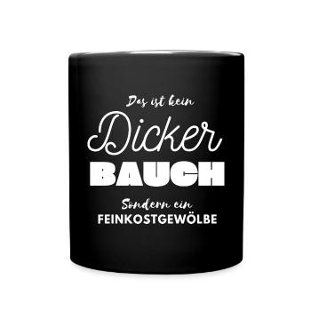Dicke Bauch Feinkost Gewölbe - Tasse einfarbig - Schwarz - Vorne