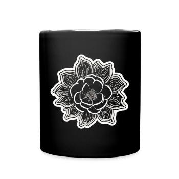 Die Schönheit und der Charme einer einfarbigen Blume - Tasse einfarbig - Schwarz - Vorne
