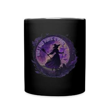 Moon Magic Witch Under Night Moon Halloween - Full Colour Mug - black - Front