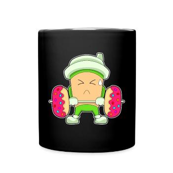 Kaffee Bodybuilder Langhantel Bodybuilding - Tasse einfarbig - Schwarz - Vorne