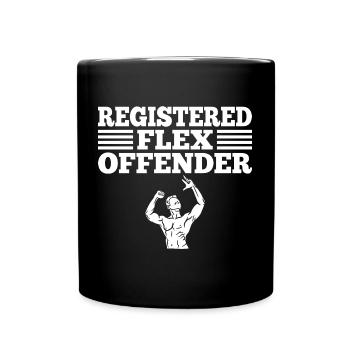 Funny Registered Flex Offender Bodybuilding - Full Colour Mug - black - Front