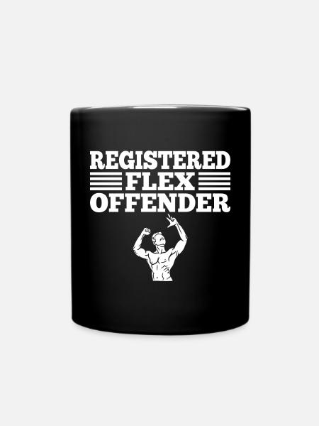 Funny Registered Flex Offender Bodybuilding - Full Colour Mug - black