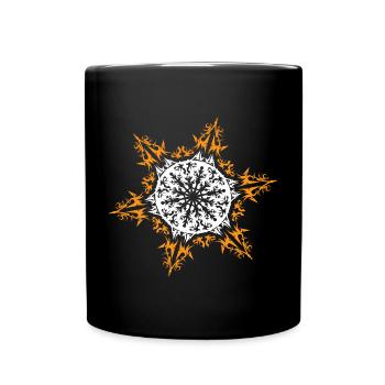 xmas snow crystal snowflake icon icon logo - Full Colour Mug - black - Front