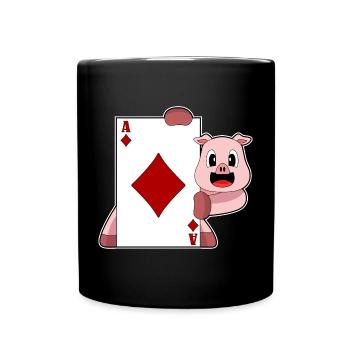 Jeu de cartes de poker Pig Poker - Mug uni - noir - Devant