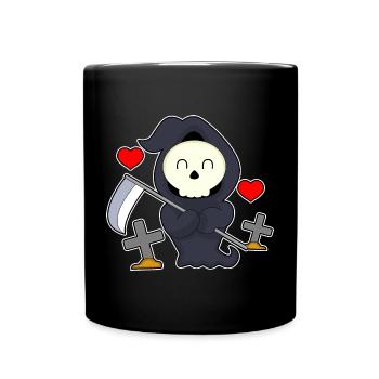 Grim Reaper Halloween Grave - Full Colour Mug - black - Front