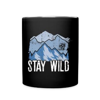 Stay Wild Mountain Peaks - Full Colour Mug - black - Front