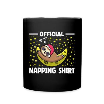 amant paresseux endormi pingouin mignon sieste - Mug uni - noir - Devant