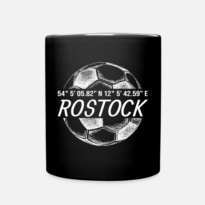 Koordinaten Rostock - Tasse einfarbig - Schwarz