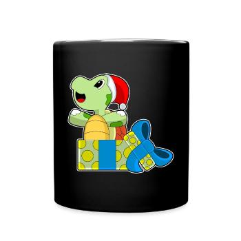 Forfaits de Noël tortue - Mug uni - noir - Devant