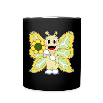 Butterfly Flower - Full Colour Mug - black - Front