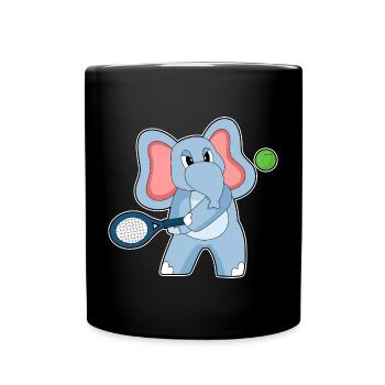 Raquette de tennis éléphant - Mug uni - noir - Devant