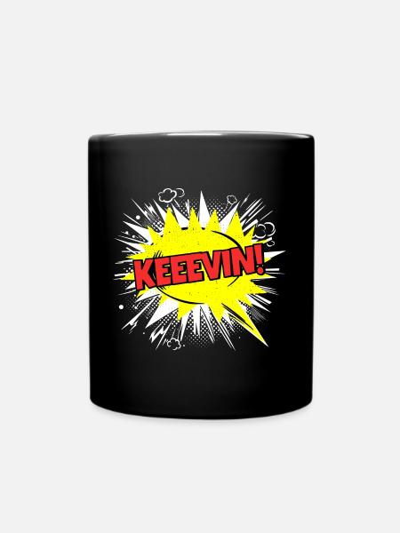 Kevin Nom Funny Speech Bubble Keeevin ! - Mug uni - noir
