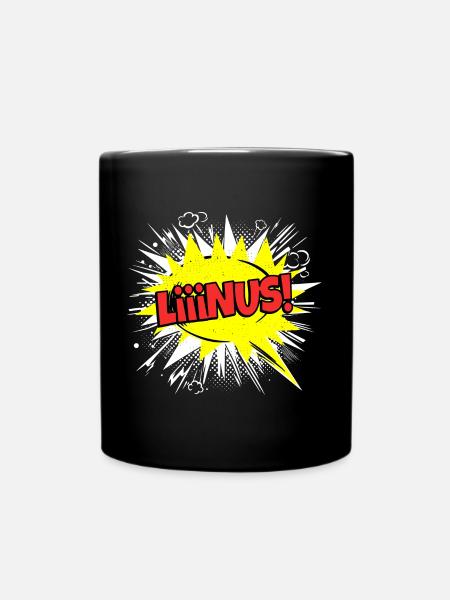 Linus Nom Drôle Bulle de Discours Liiinus ! - Mug uni - noir