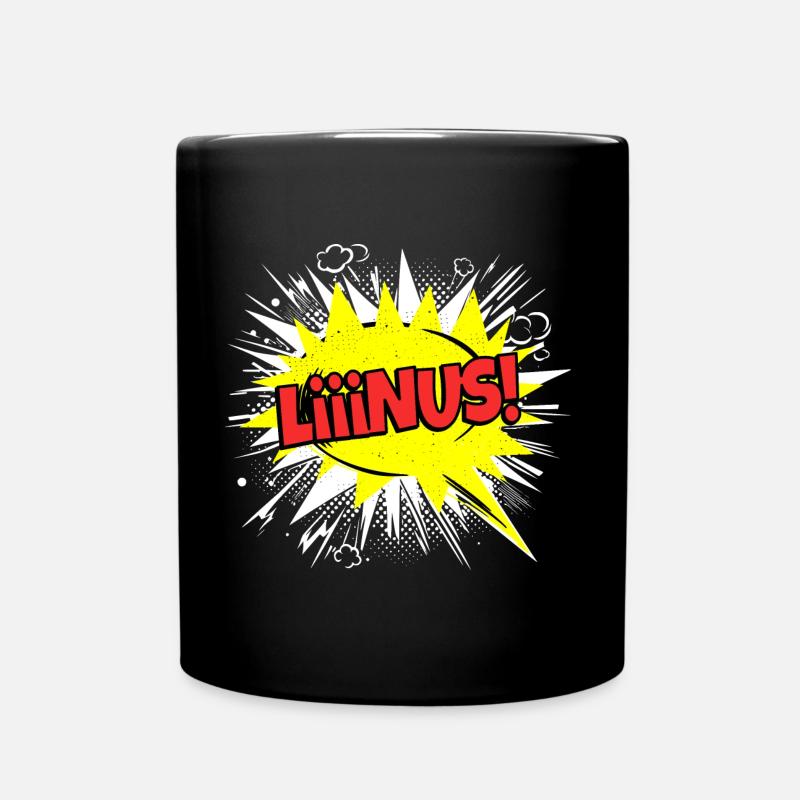 Linus Nom Drôle Bulle de Discours Liiinus ! - Mug uni - noir