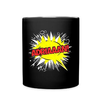 Adrian Name Funny Speech Bubble Adriaaan! - Full Colour Mug - black - Front