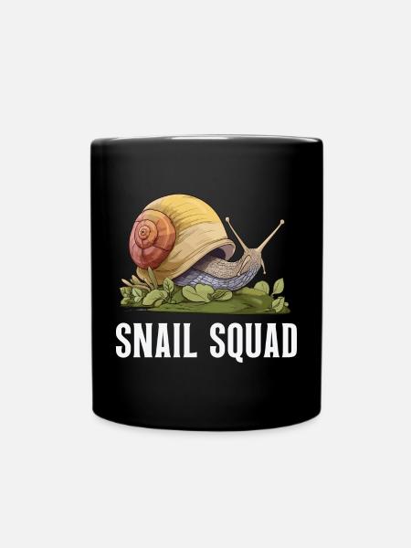 Snail Squad – Schneckenliebe & Gartenhumor - Tasse einfarbig - Schwarz