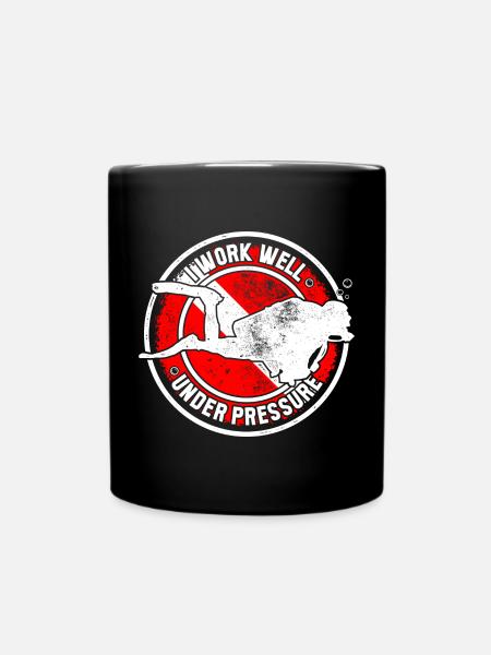 Under Pressure Bull Roundel - Full Colour Mug - black