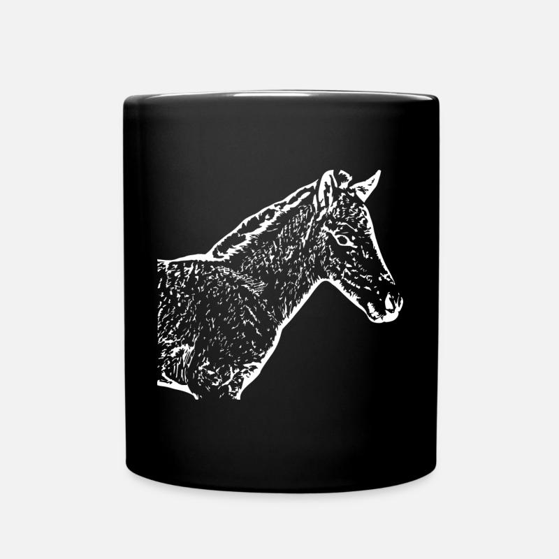 weißes Pferd weiß Pferde T-shirt Geschenk Reiter  - Tasse einfarbig - Schwarz