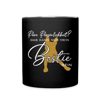Bostie Boston Terrier pure Persönlichkeit - Tasse einfarbig - Schwarz - Vorne