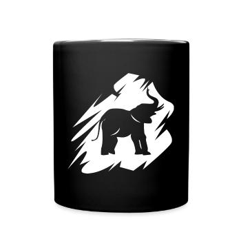 Elefant Pinselstrich Icon Logo Elefanten Symbol - Tasse einfarbig - Schwarz - Vorne