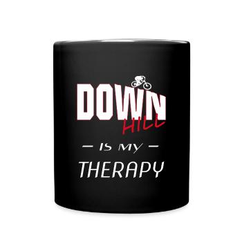 downhill - biken - biker - Tasse einfarbig - Schwarz - Vorne