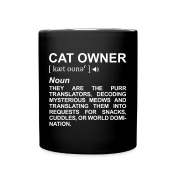 Cat Owner Term - Full Colour Mug - black - Front