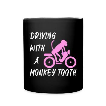 Conduire avec une dent de singe - Affenzahn - Mug uni - noir - Devant
