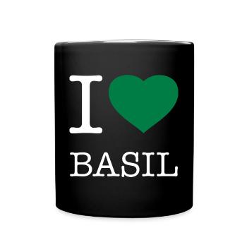 I LOVE BASIL Basilikum - Tasse einfarbig - Schwarz - Vorne