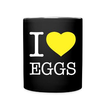 I LOVE EGGS - Tasse einfarbig - Schwarz - Vorne