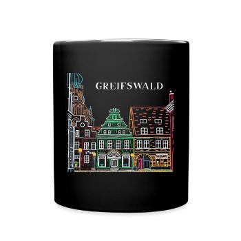 Greifswald, maison à colombages au marché aux poissons, Allemagne de l’Est - Mug uni - noir - Devant