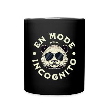 Panda - En mode incognito - cadeau humour animal - Mug uni - noir - Devant