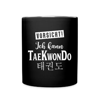 Teakwondo Ich kann Tae Kwon Do - Tasse einfarbig - Schwarz - Vorne