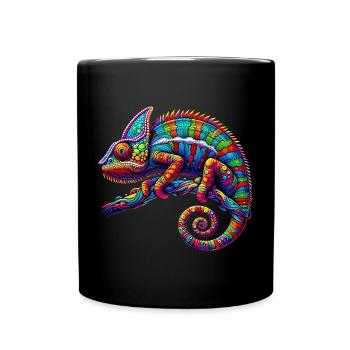 Chamäleon - Tasse einfarbig - Schwarz - Vorne