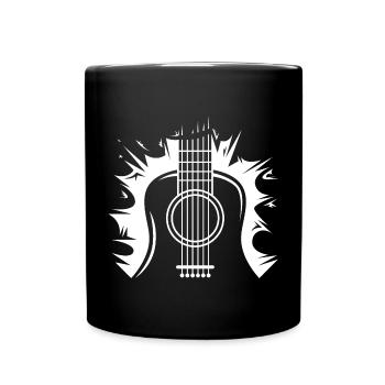 Gitarre Explosion Logo Gitarrist Musiker Symbol - Tasse einfarbig - Schwarz - Vorne