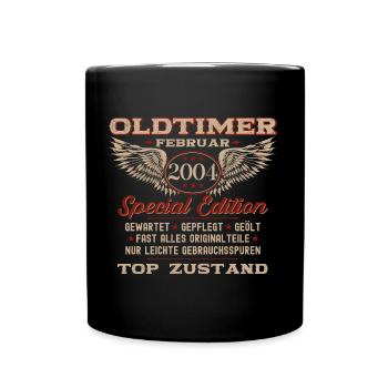 20. Geburtstag Oldtimer Februar Jahrgang 2004 - Tasse einfarbig - Schwarz - Vorne