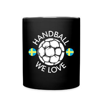 nous aimons le handball suède Équipe Handballeur EM icône - Mug uni - noir - Devant