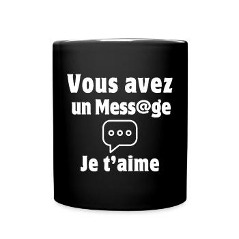 message, SMS, I love you, Valentine's Day - Full Colour Mug - black - Front