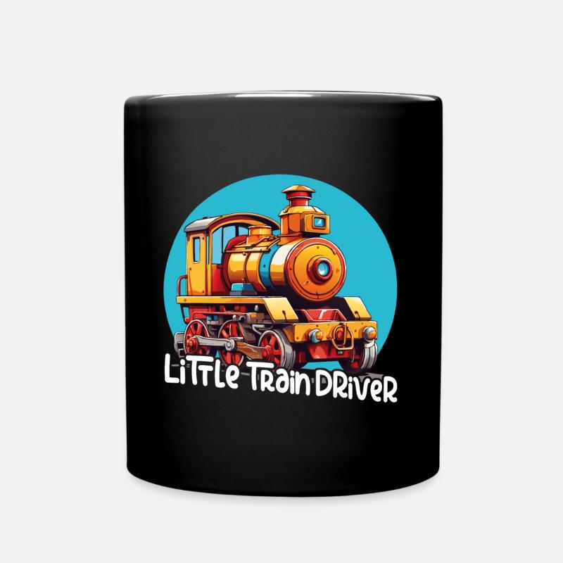 Petit conducteur de train drôle coloré locomotive - Mug uni - noir