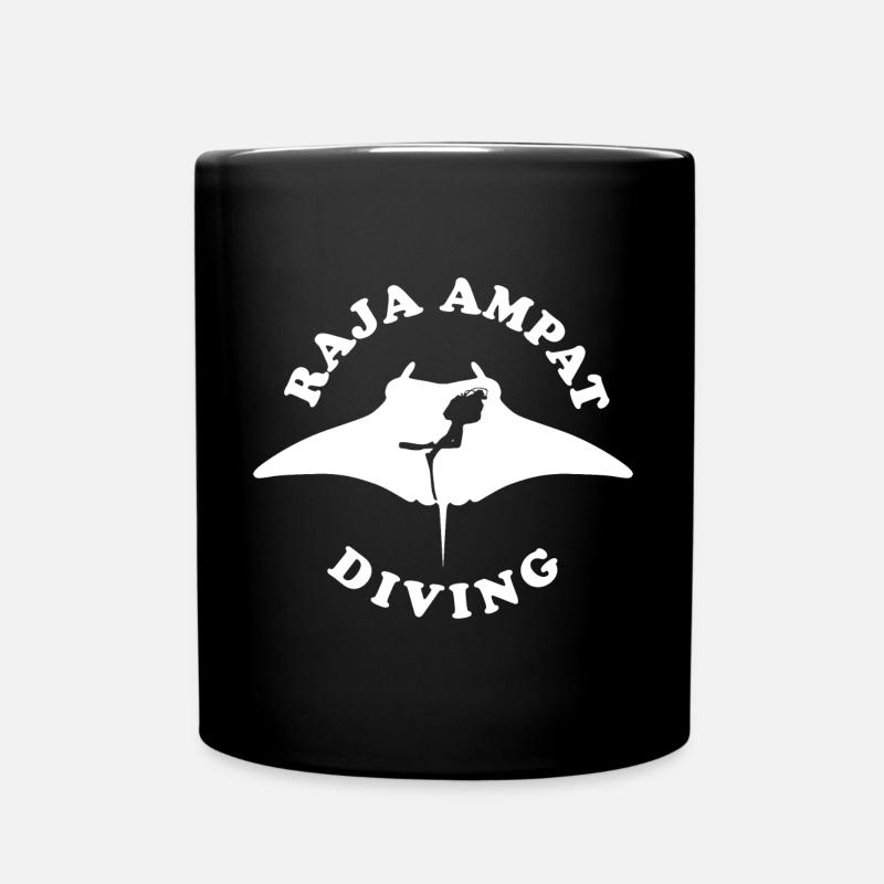 Tauchen mit Mantarochen in Raja Ampat - Tasse einfarbig - Schwarz