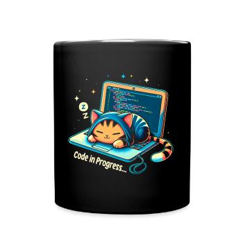 Code in progress.. - Programming Cats - Full Colour Mug - black - Front