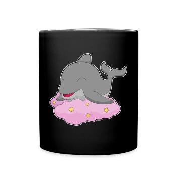 Dolphin Clouds - Full Colour Mug - black - Front