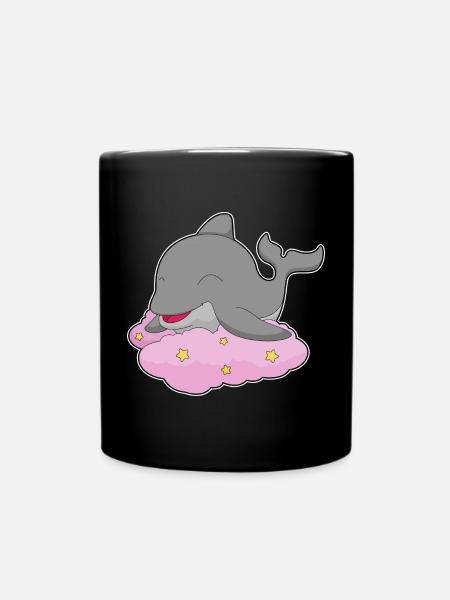 Delfin Wolken - Tasse einfarbig - Schwarz