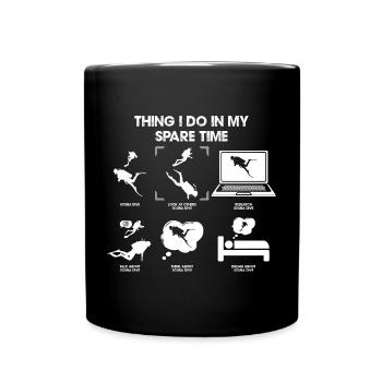 Freizeit Silhouettenliste - Tasse einfarbig - Schwarz - Vorne