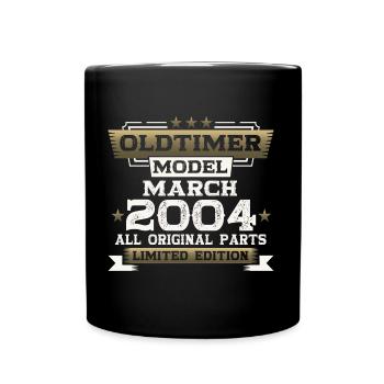20. Geburtstag Oldtimer März Jahrgang 2004 - Tasse einfarbig - Schwarz - Vorne