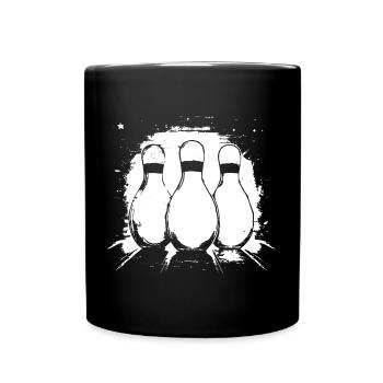 Bowling Zeichnung - Tasse einfarbig - Schwarz - Vorne